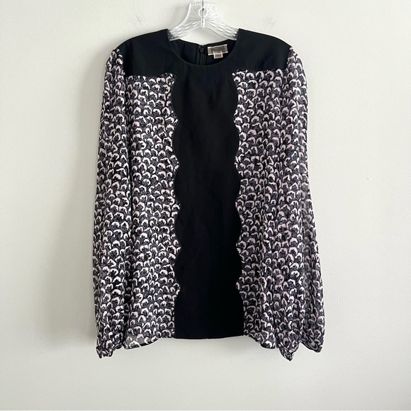 Giambattista Valli Silk Long Sleeve Printed Top Women's Size Medium or 44 IT - Picture 1 of 6